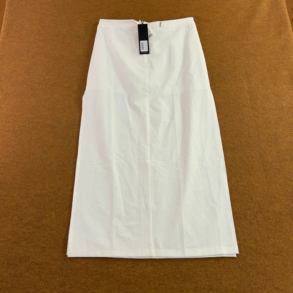 Lioness Womens Large White Lune High Waisted Side Slit Maxi Skirt NWT *Flaw